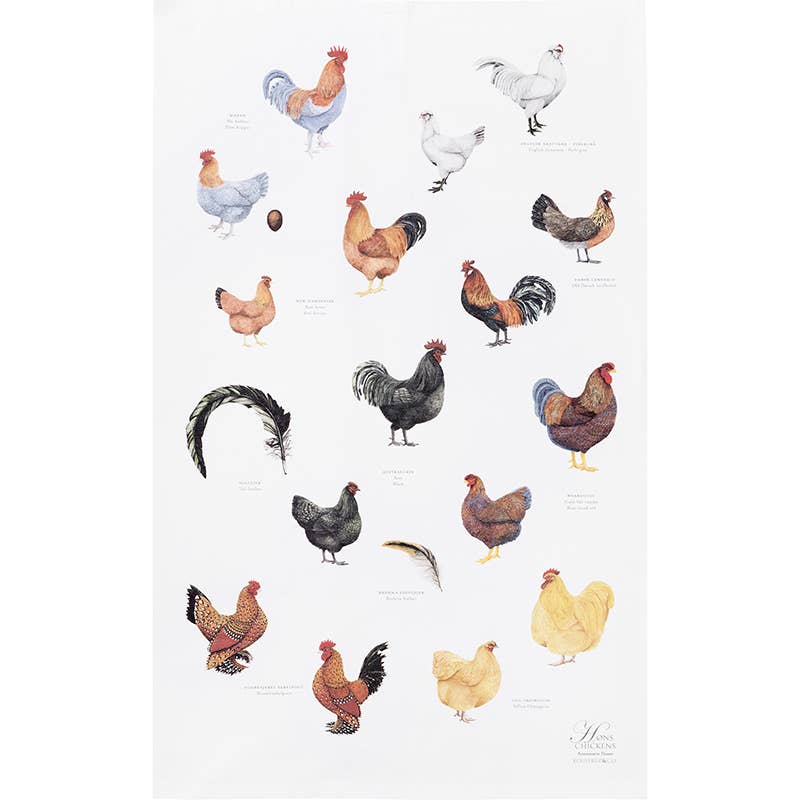 Chickens Organic Cotton Tea Towel